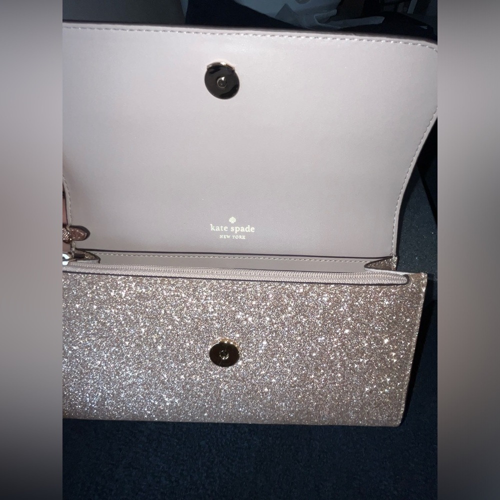 New Kate Spade Rose Gold Tinsel Medium Wristlet in Box - Picture 12 of 12